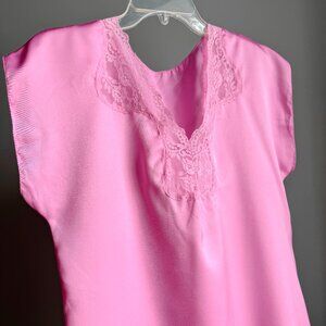 Pink Satin & Lace Chemise Vintage Victoria's Secret